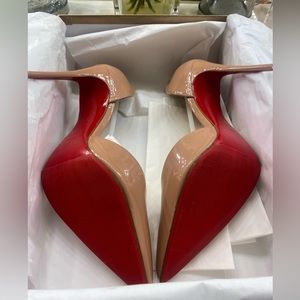 Iriza Patent 100mm Half-d'Orsay Red Sole High-Heel Pumps